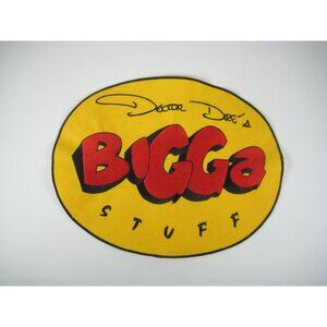 Doctor Dees Bigga Stuff Patch Oval Yellow Red Embroidered Applique Patch